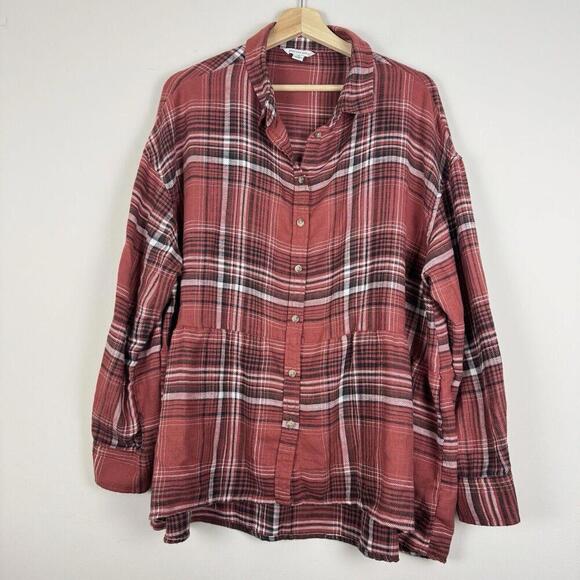 Lot-3 American Eagle Flannel Shirt Women’s Large Check Plaid Boyfriend Fit Soft - Picture 2 of 15